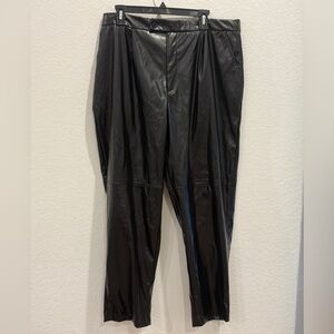 H by Halston Black Faux Leather Pants